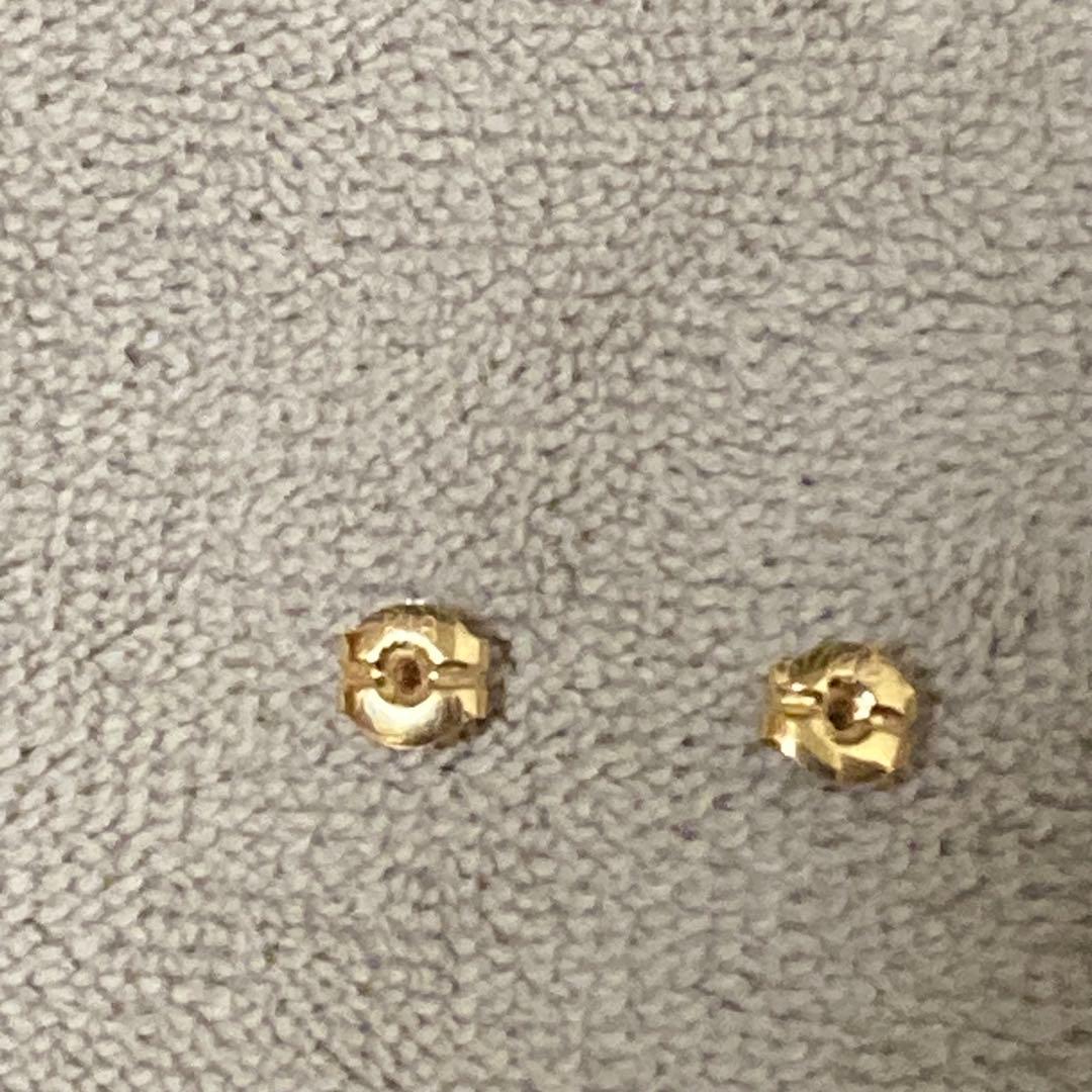 花型フープピアス ピンクストーン　18k