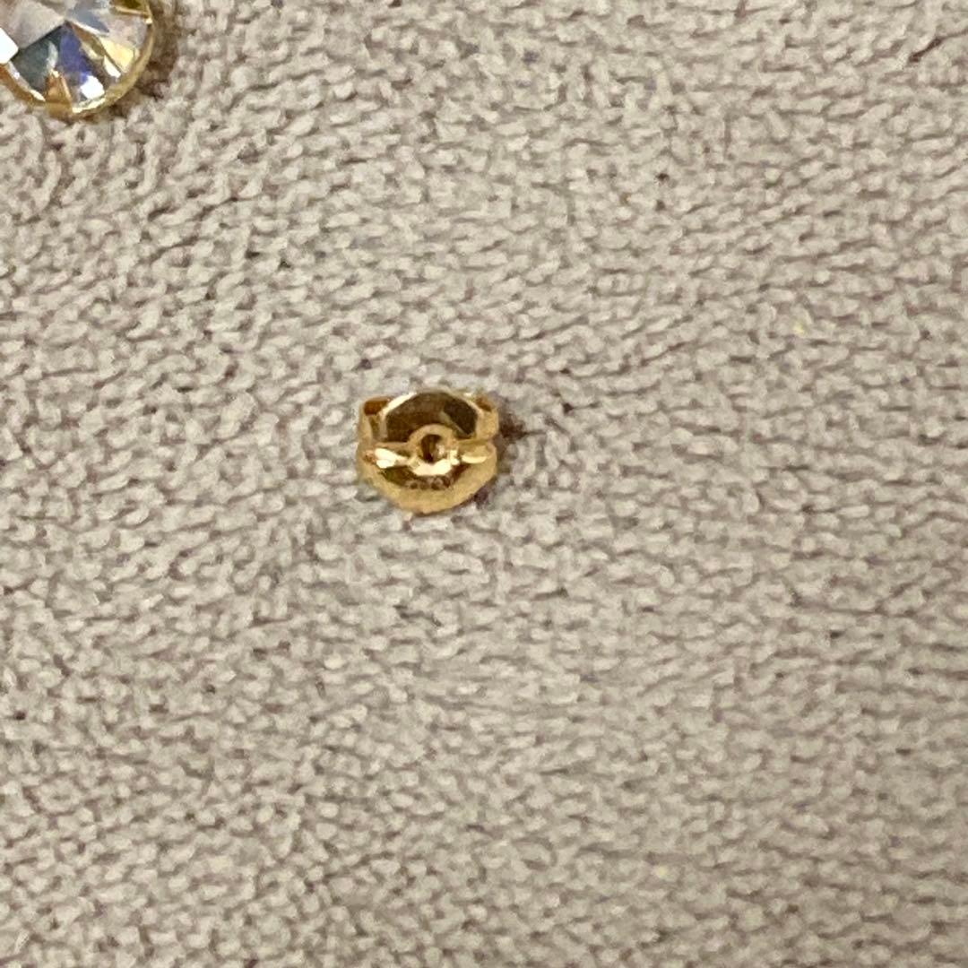 花型フープピアス ピンクストーン　18k