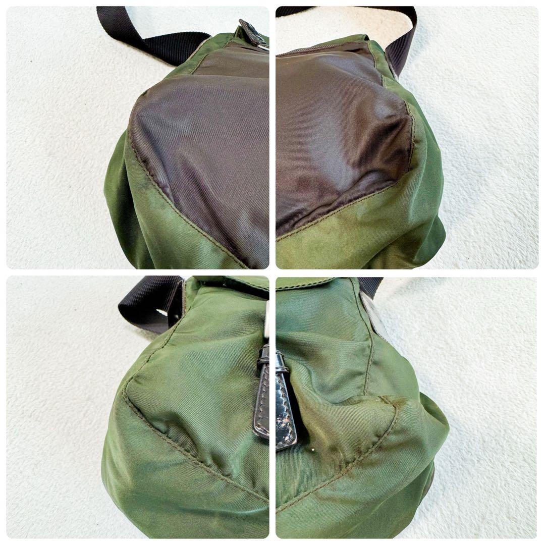 美品 PRADA プラダ ショルダーバッグ メッセンジャーバッグ 三角プレート