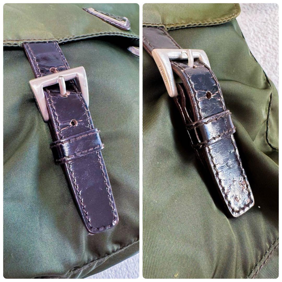 美品 PRADA プラダ ショルダーバッグ メッセンジャーバッグ 三角プレート