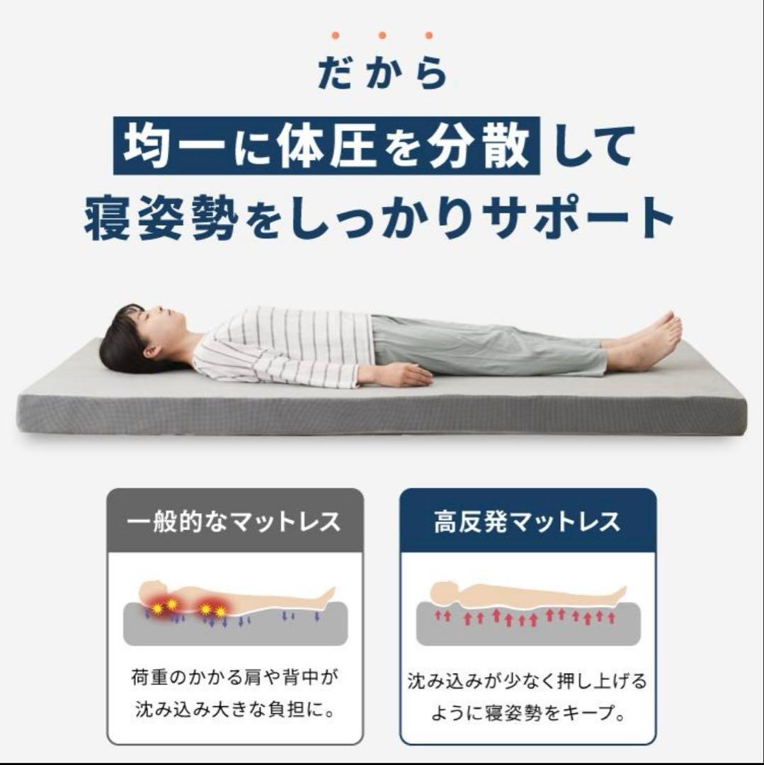 活性炭入りシングルマットレス 10cm ・高密度30Dx高反発300N ブラウン