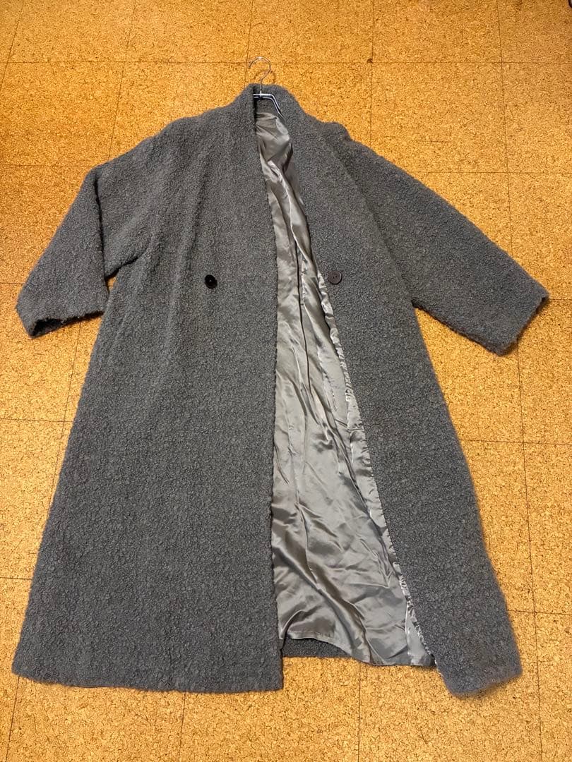 ヨーガンレール アルパカ混 ブークレ ロングマキシ丈 コート ババグーリ