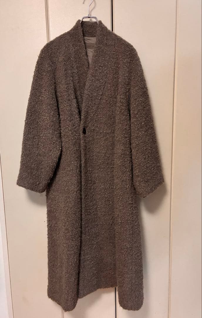 ヨーガンレール アルパカ混 ブークレ ロングマキシ丈 コート ババグーリ