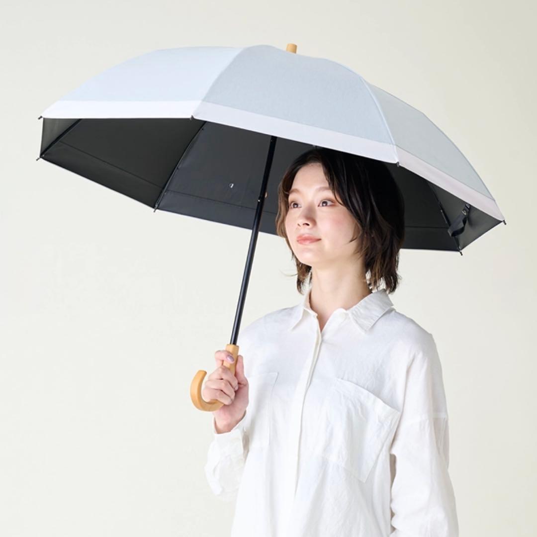 サンバリア100折りたたみ日傘　2段折　コンビmokuブルー