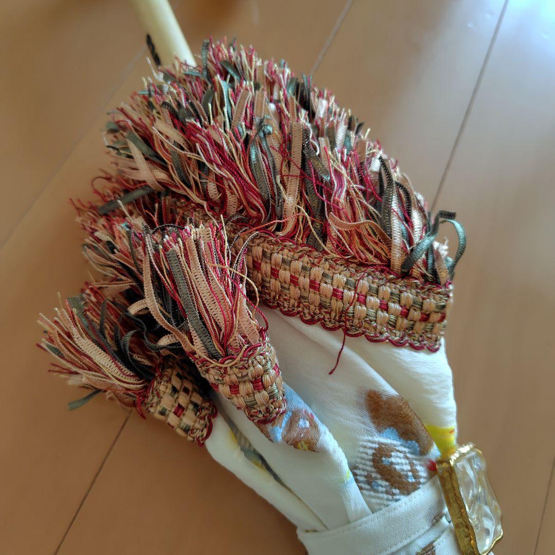 新品未使用　yukiemon ぬいぬい柄 フリンジ付き日傘
