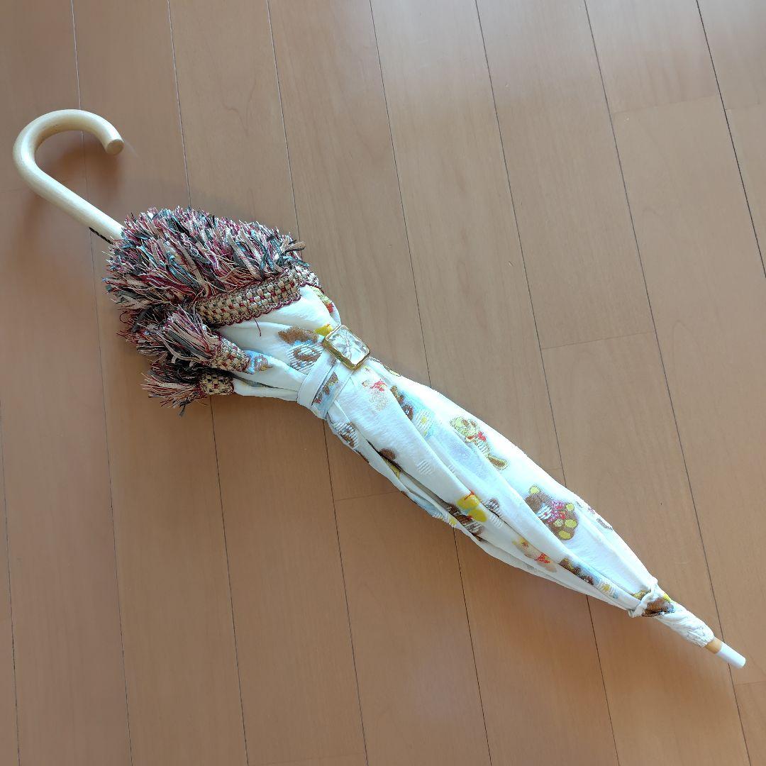 新品未使用　yukiemon ぬいぬい柄 フリンジ付き日傘