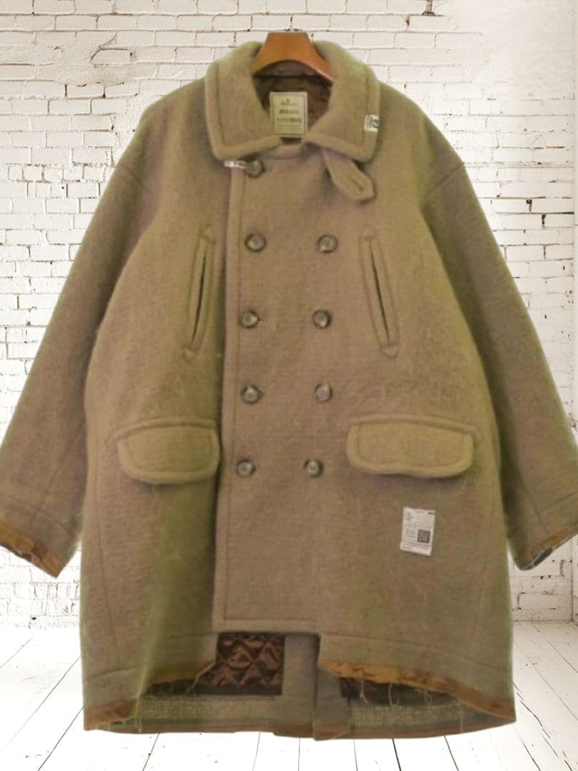 オ*ケ様 MIHARAYASUHIRO モヘア ウール レイヤード コート ジャ