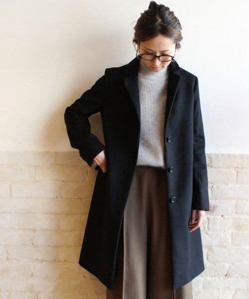 フレームワーク　ビーバーチェスターコート　ブラック 36　FRAMeWORK