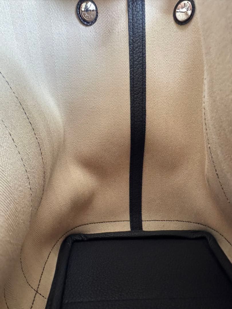 【美品】HERMES エルメス　PMトートバッグ　キャンバス　ネイビー