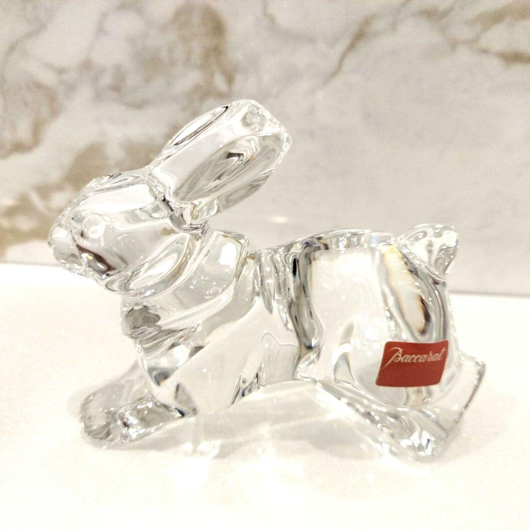 美品　Baccarat　バカラ　クリスタル　うさぎ　動物　フィギュリン　オブジェ