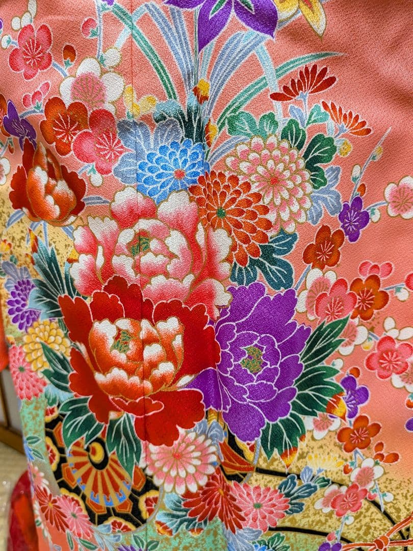 花柄ピンク七五三　７歳着物フルセット