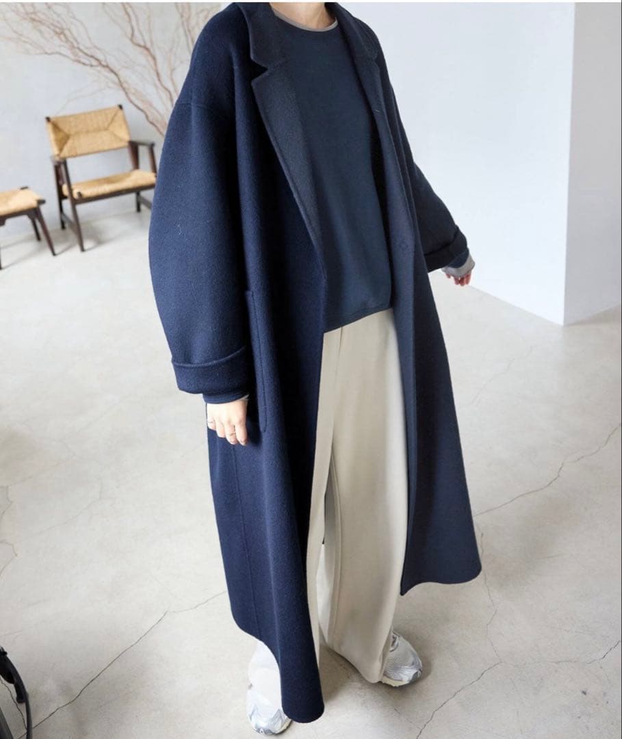 SLOBE IENA souple wool ダブルフェイスロングコート