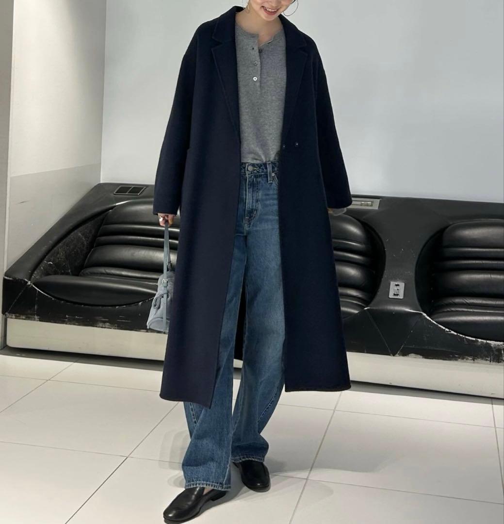 SLOBE IENA souple wool ダブルフェイスロングコート