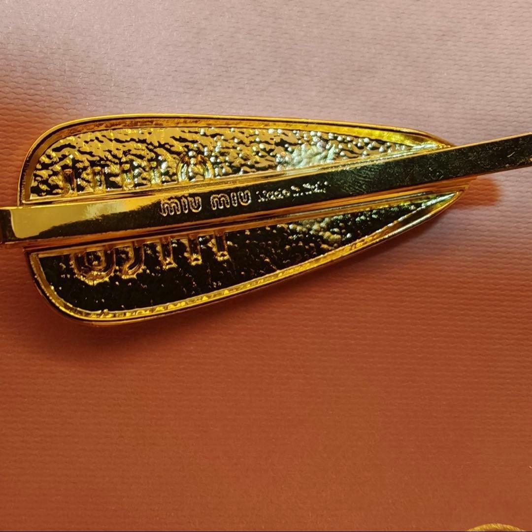 Miu Miu ロゴ入りヘアピン2点セット　美品