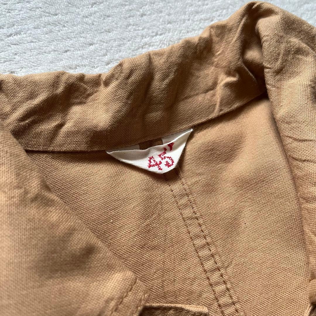 美品 45R ステンカラー ワンピース コート 丸襟 ベルト付き Aライン 2