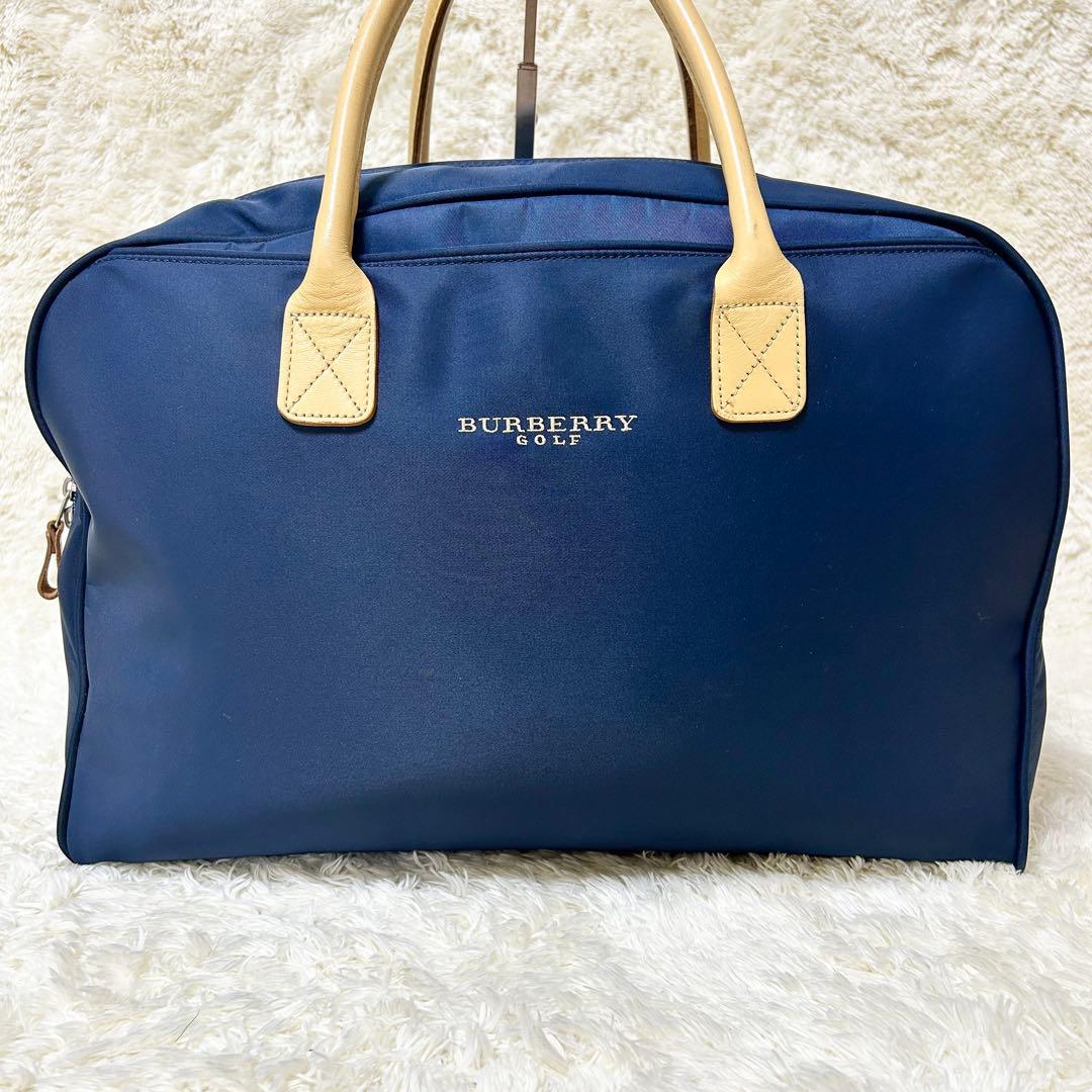 バーバリーゴルフ ボストンバッグ 2way ダッフルバッグ ロゴ刺繍 ネイビー