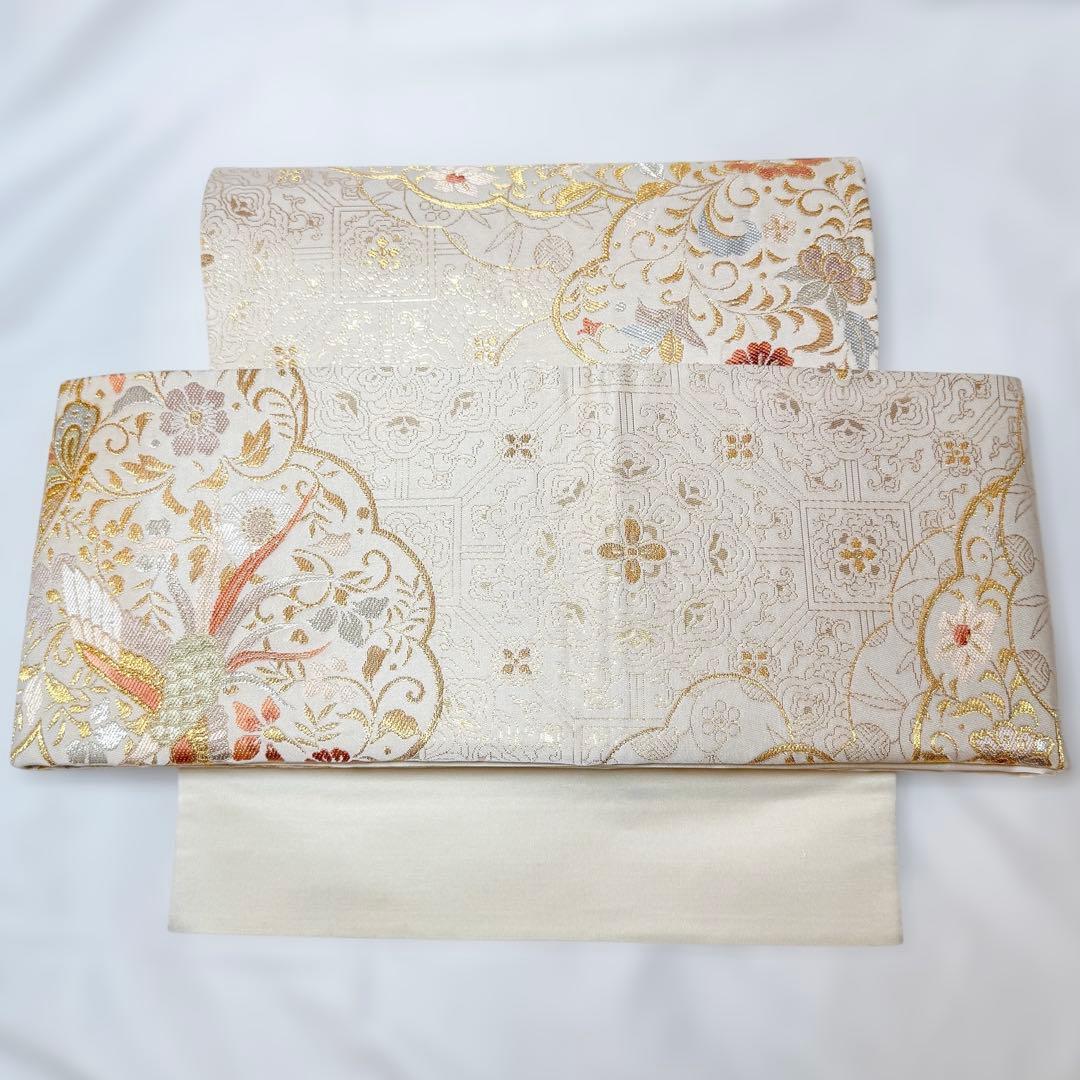 一体型 ワンタッチ帯 作り帯 マジックテープ 豪華 袋帯 二重太鼓