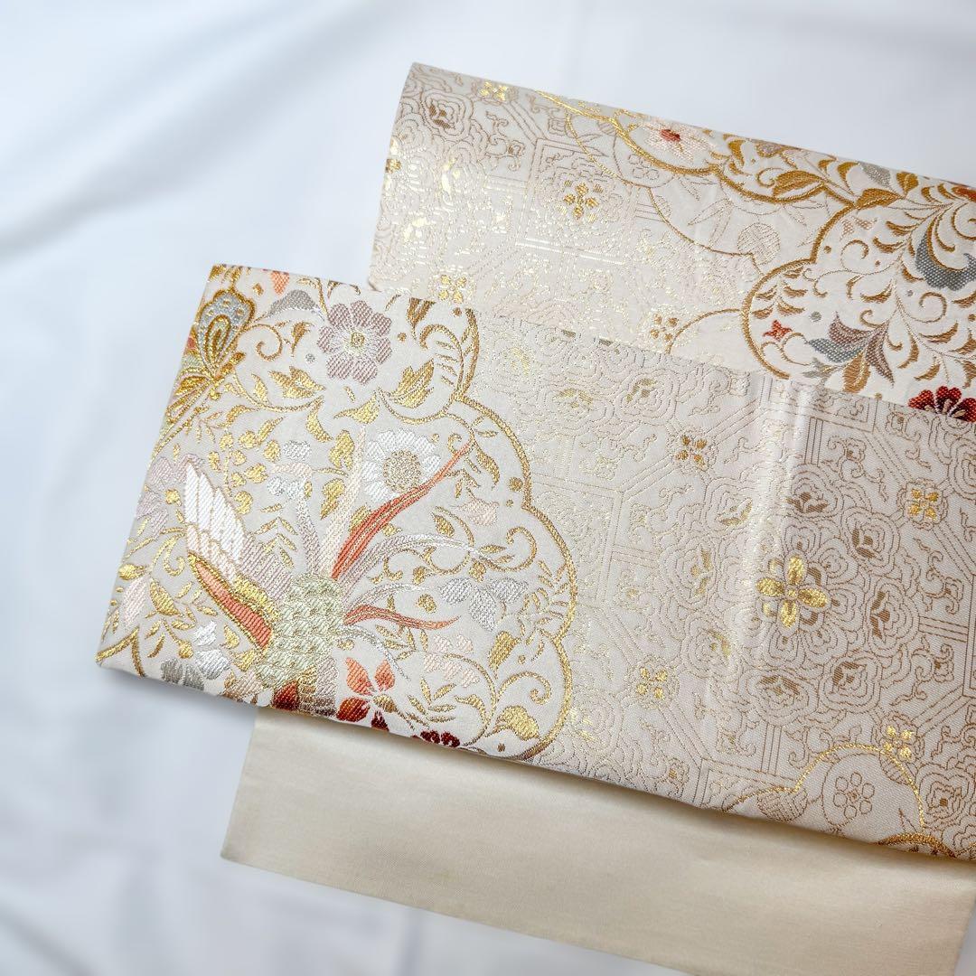 一体型 ワンタッチ帯 作り帯 マジックテープ 豪華 袋帯 二重太鼓