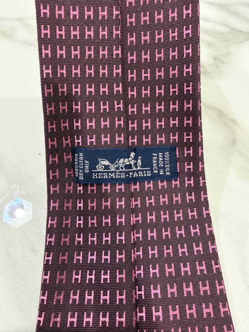HERMES Hマーク シルクネクタイ