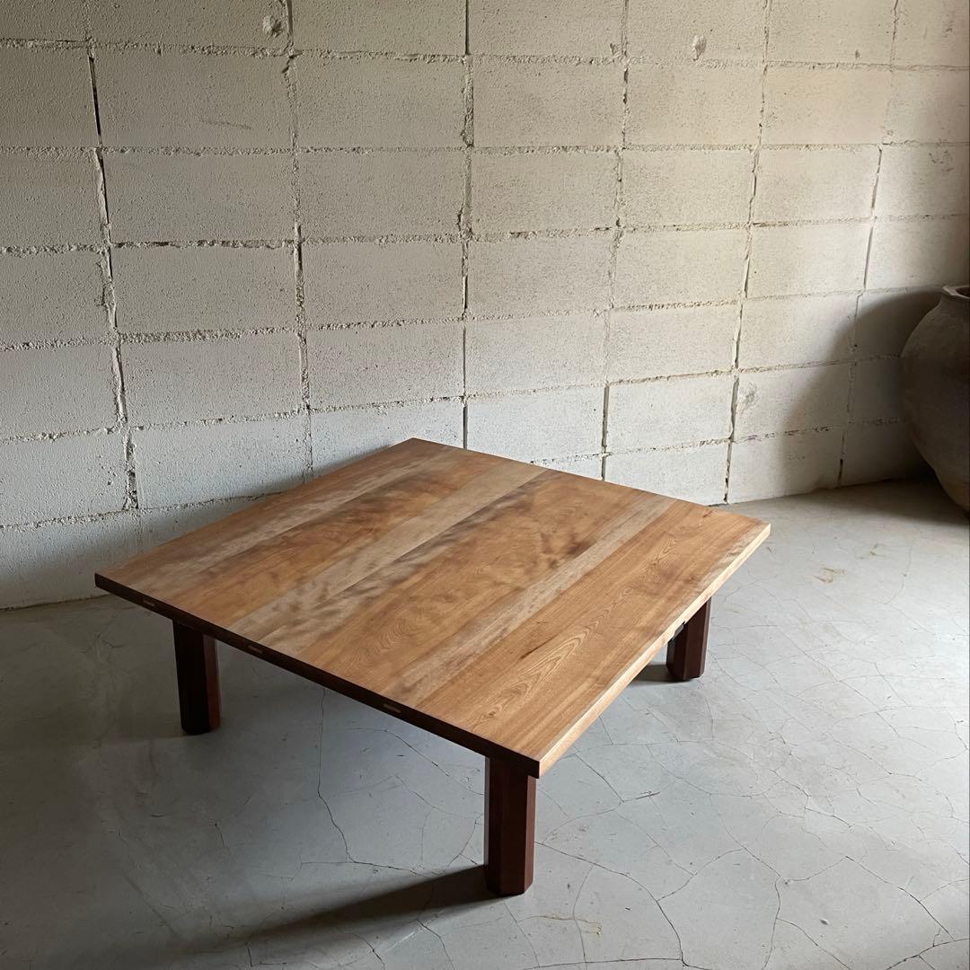 希少　松本民芸家具　ミズメザクラ　天然木無垢材　ローテーブル　センターテーブル