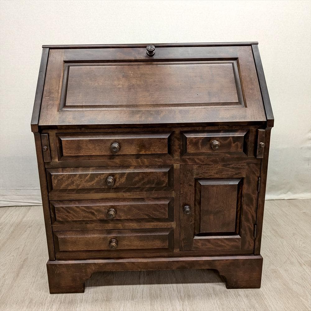 北海道民芸家具　樺 カバ材　無垢　ライティングデスク　ライティングビューロー