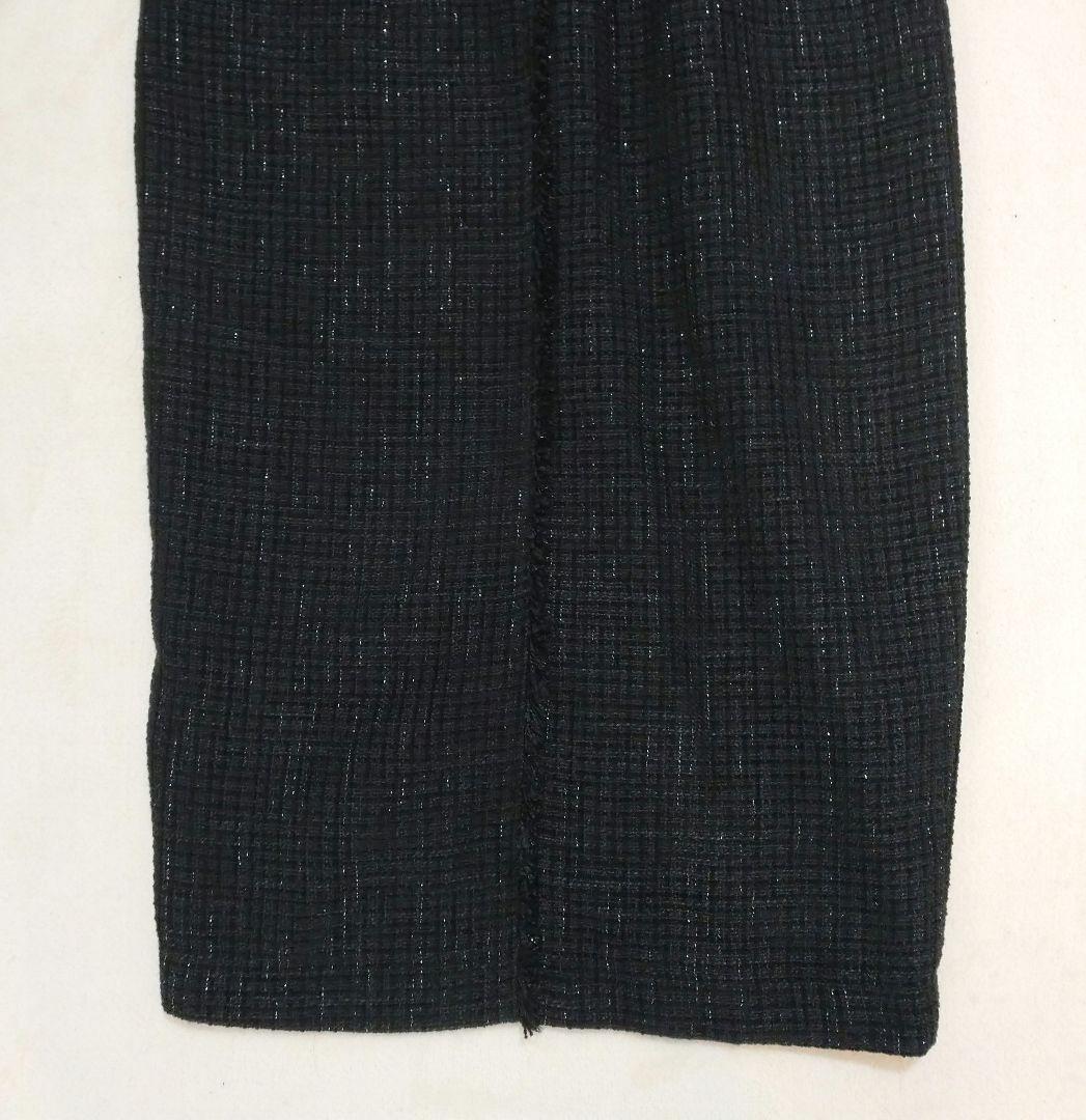 ルイルエブティック ミックスツイードコンビ ロングナローワンピース ドレス ラメ