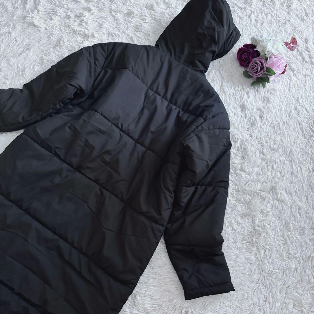 【カッパ／Kappa】ロング中綿コート フード付き ブラック LL ベンチコート