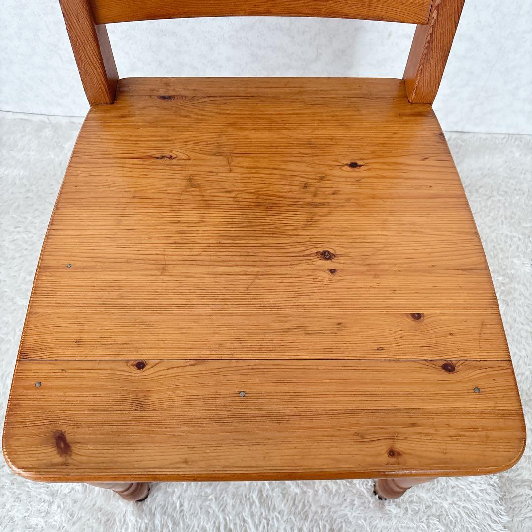 難有り 2脚セット】カントリー パイン材　天然木　椅子　ダイニングチェア