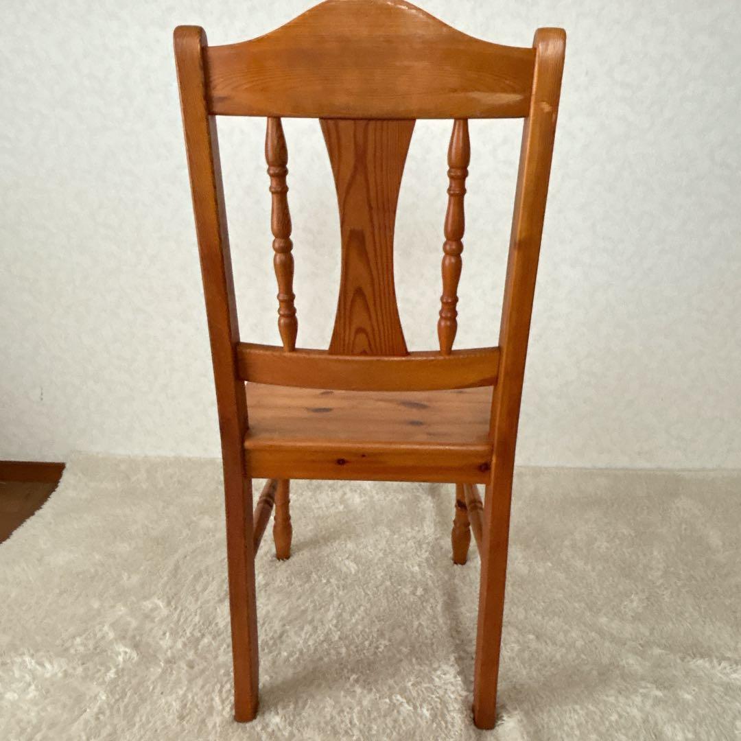 難有り 2脚セット】カントリー パイン材　天然木　椅子　ダイニングチェア