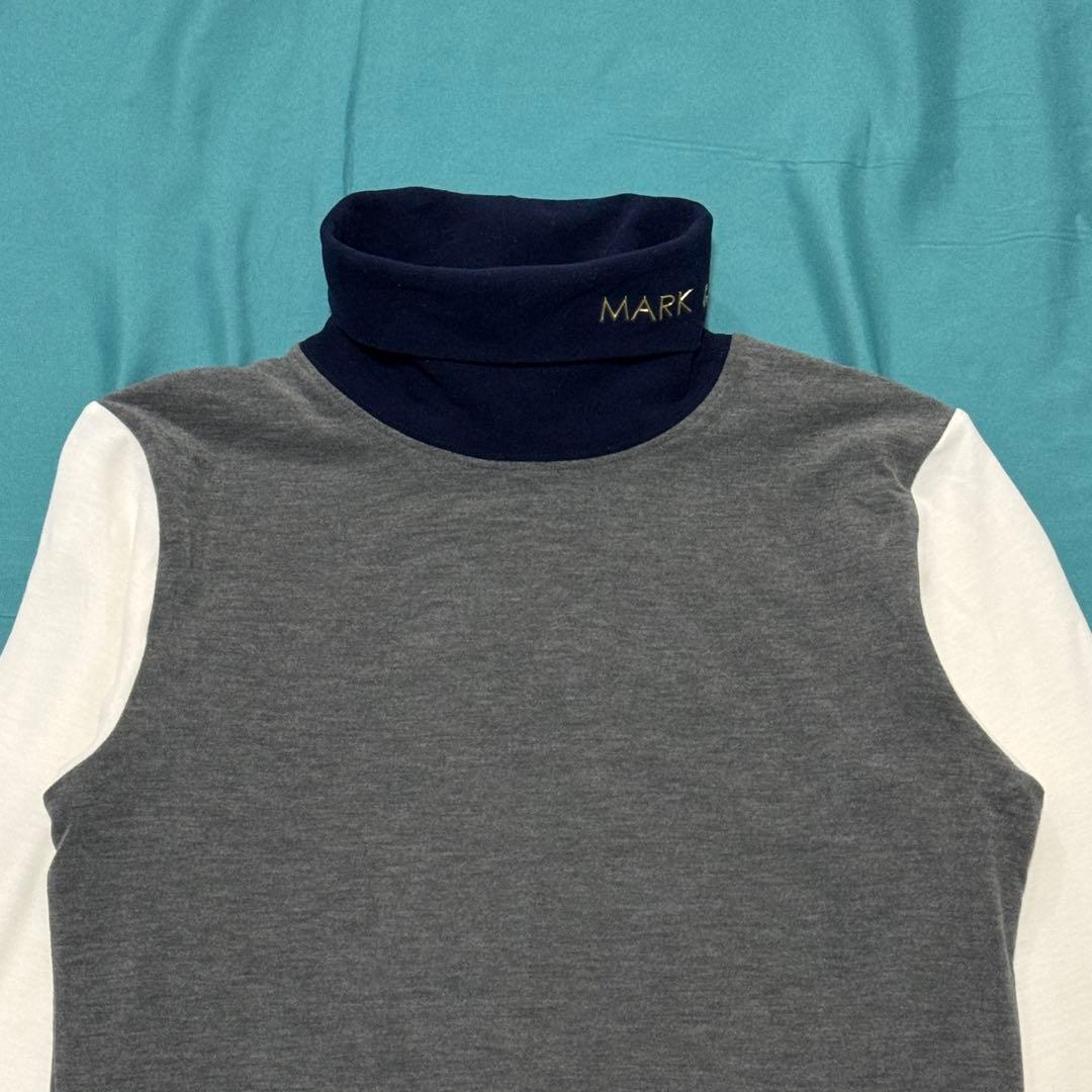 ひろひろさん専用マークアンドロナ　タートルネック長袖シャツ　グレー／ホワイト