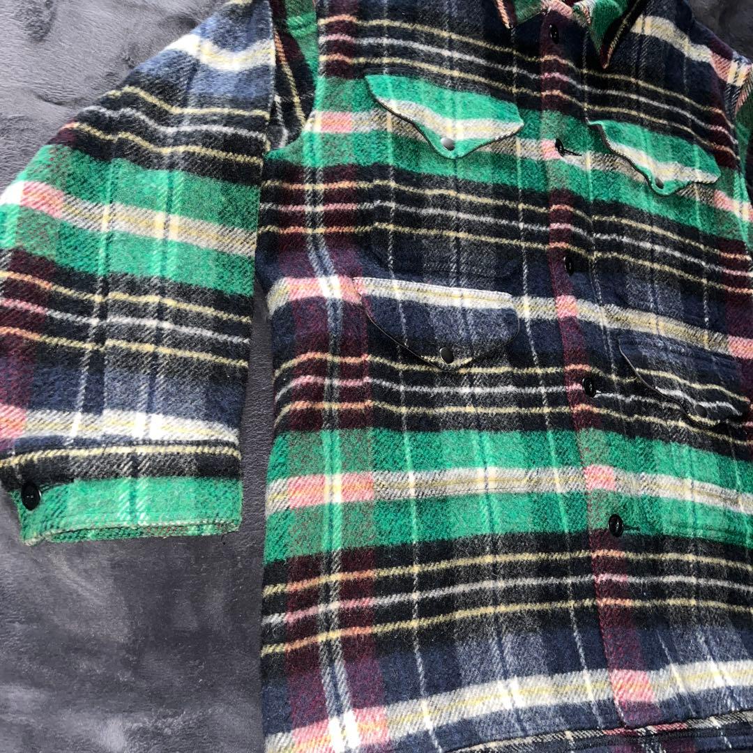 ポロバイラルフローレン ウールハンティングジャケット M チェック柄カバーオール