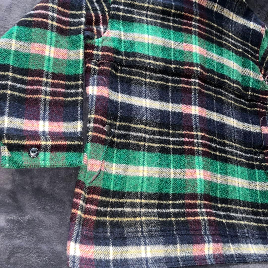 ポロバイラルフローレン ウールハンティングジャケット M チェック柄カバーオール