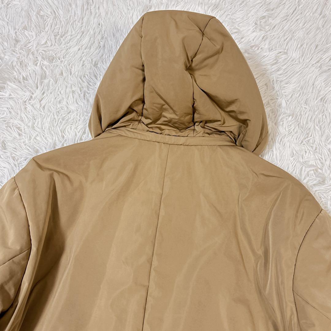 23区 中綿ノンステッチロングアウター ジャケット コート M キャメル フード