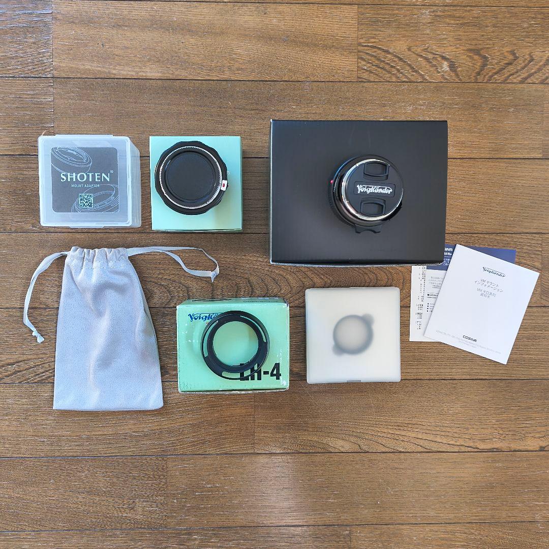 【極美品】Voigtlander35mmＦ2.5+アダプタ+フード+フィルター
