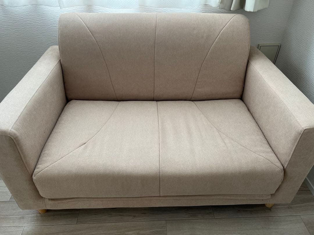 ソファベッド 2人掛け ベージュ