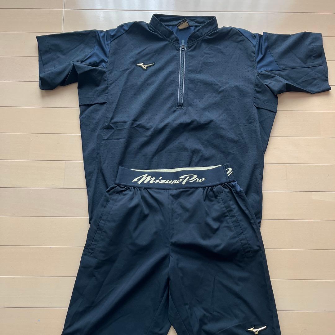 MizunoPro 半袖シャツとショートパンツ セット ネイビー