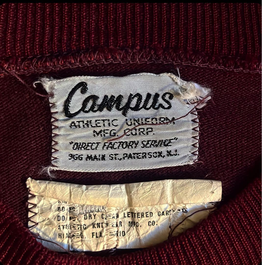 60s ヴィンテージ　キャンパス　フットボールシャツ　レーヨン