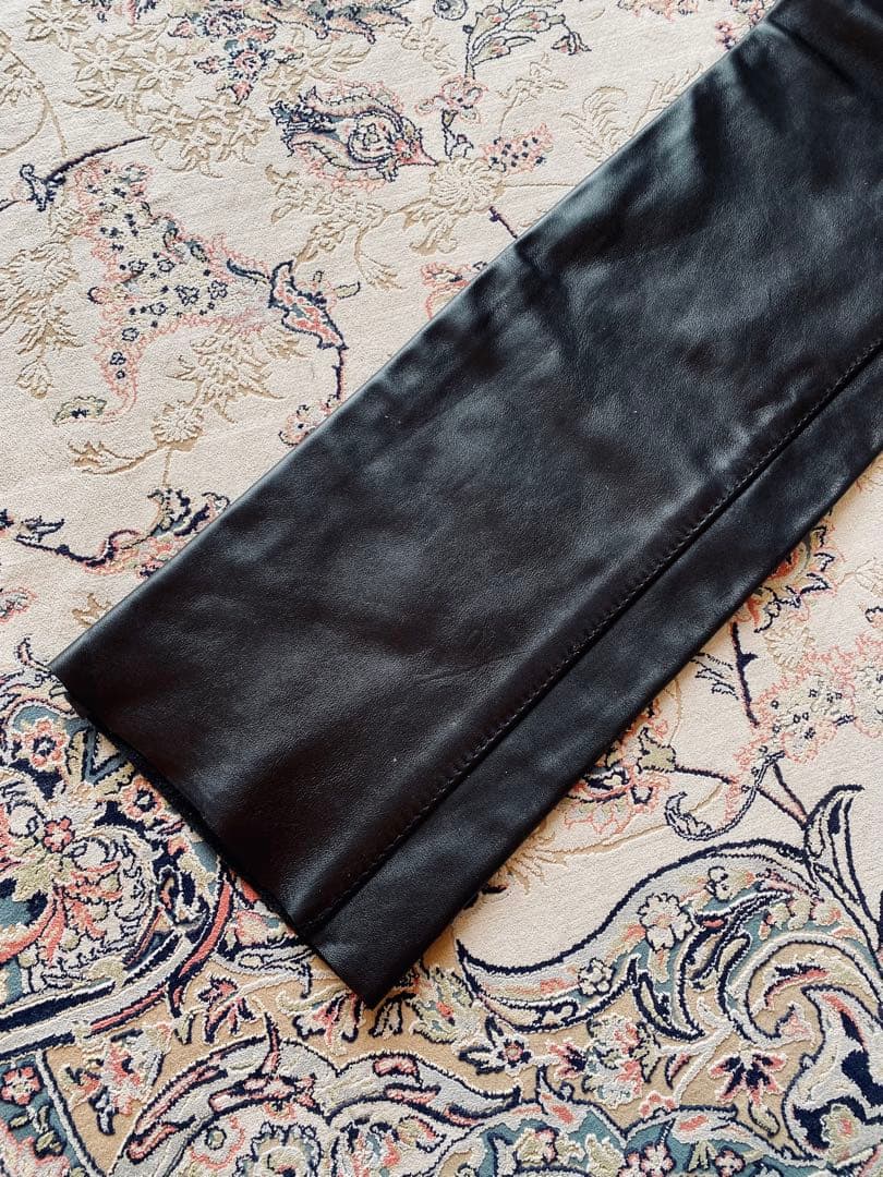 新品未使用Schottブラックレザーパンツ デッドストック 本革 ショットレザー