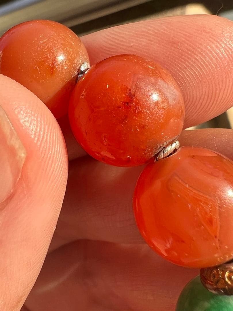 アンティーク瑪瑙と翡翠ブレスレット！男女問わず^_^