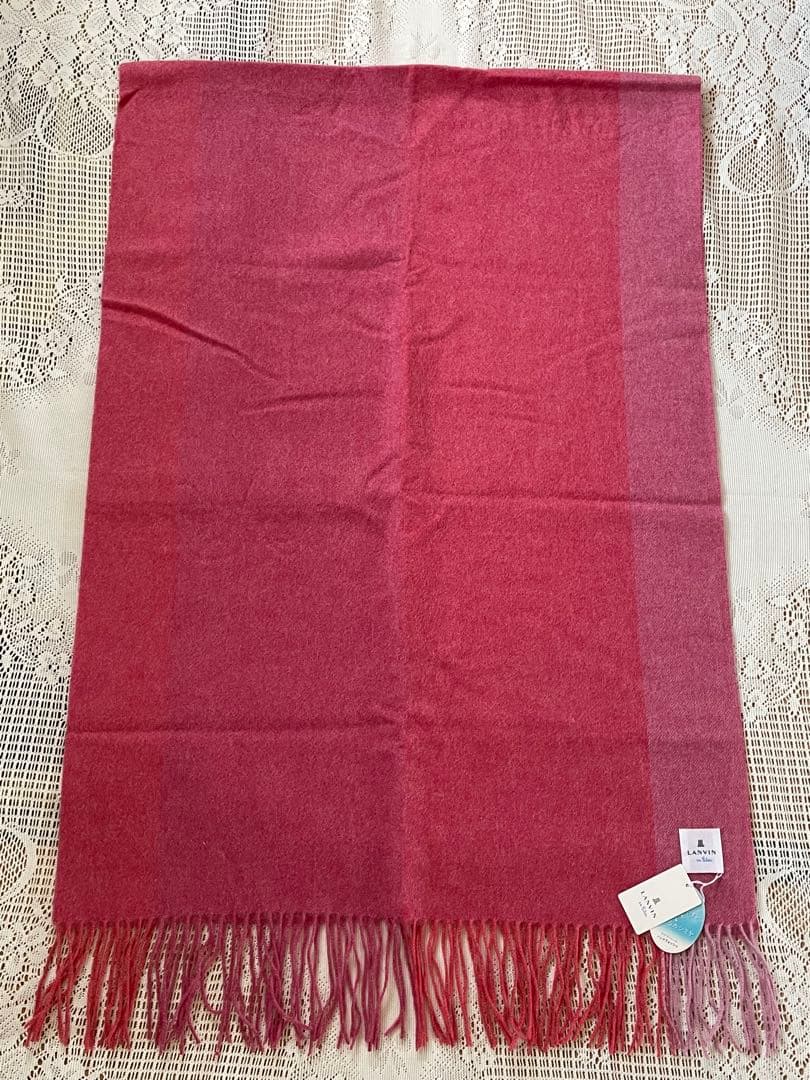 【新品、未使用品】ランバンオンブルー カシミヤ100% 大判ストール、マフラー