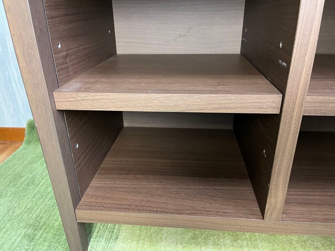 大型オープンシェルフ ブラウン木製テレビボード