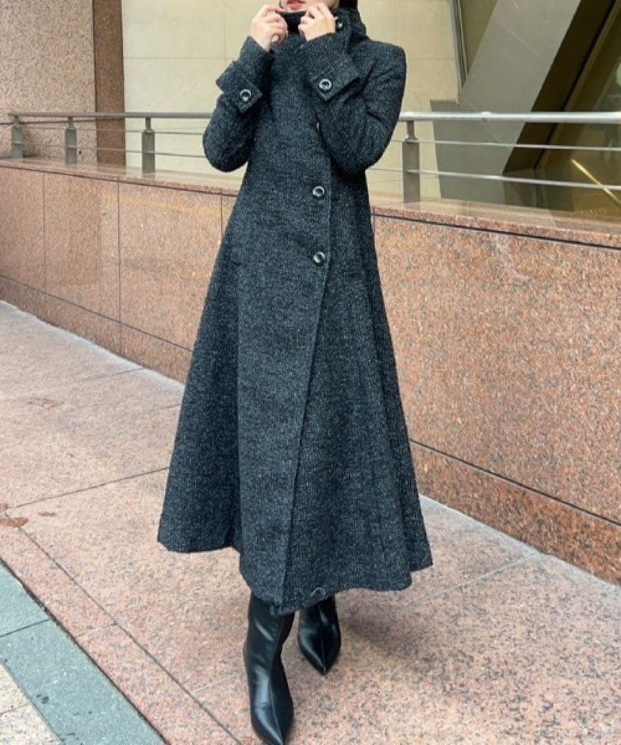 rienda オーバーネックシンデレララインコート