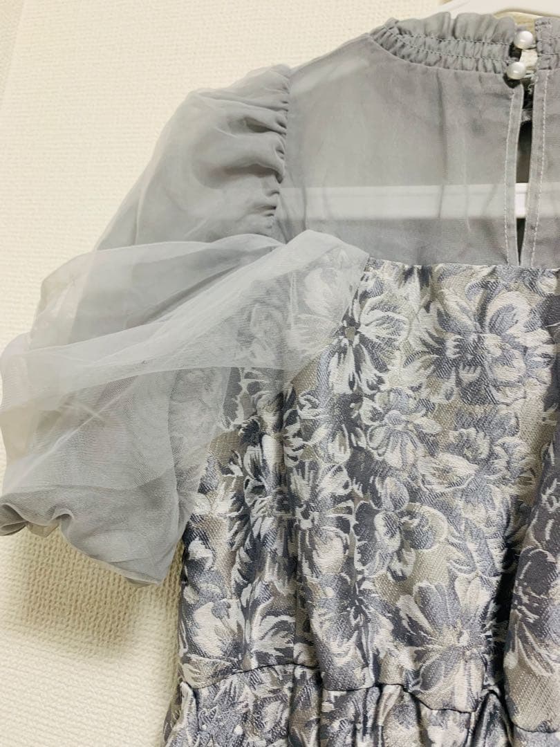 dazzlin シアーベールジャガードワンピース オケージョンドレス グレー S