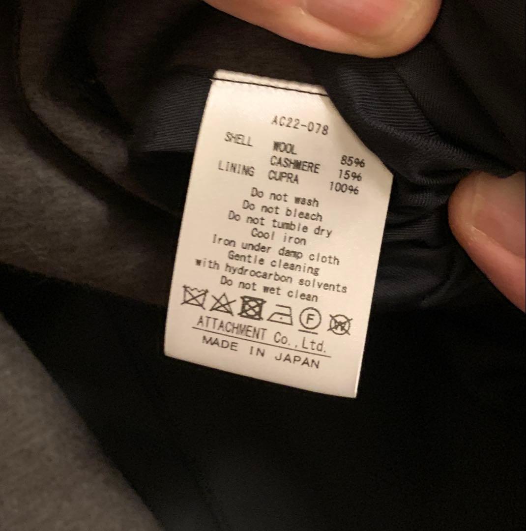 新品アタッチメントグレー カシミア混チェスターコート