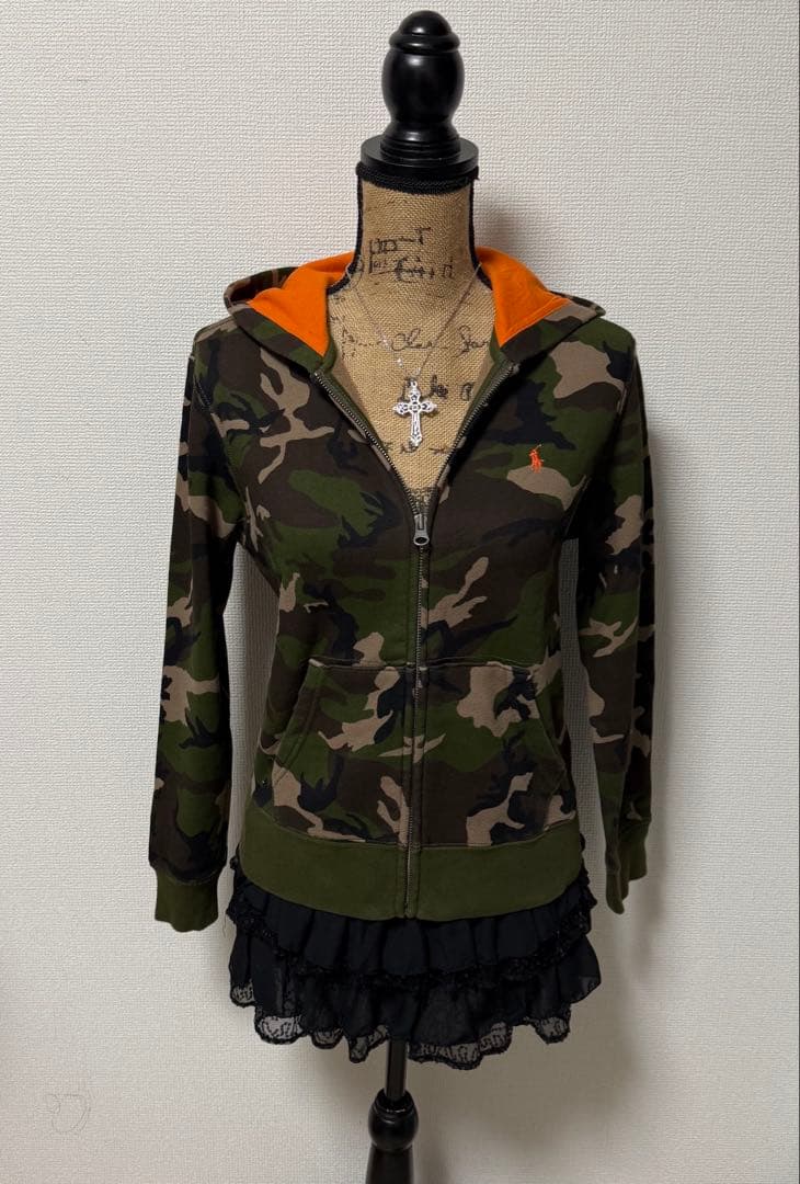 y2k 00s❤︎ノームコア ラルフローレン 迷彩 ジップアップ パーカー