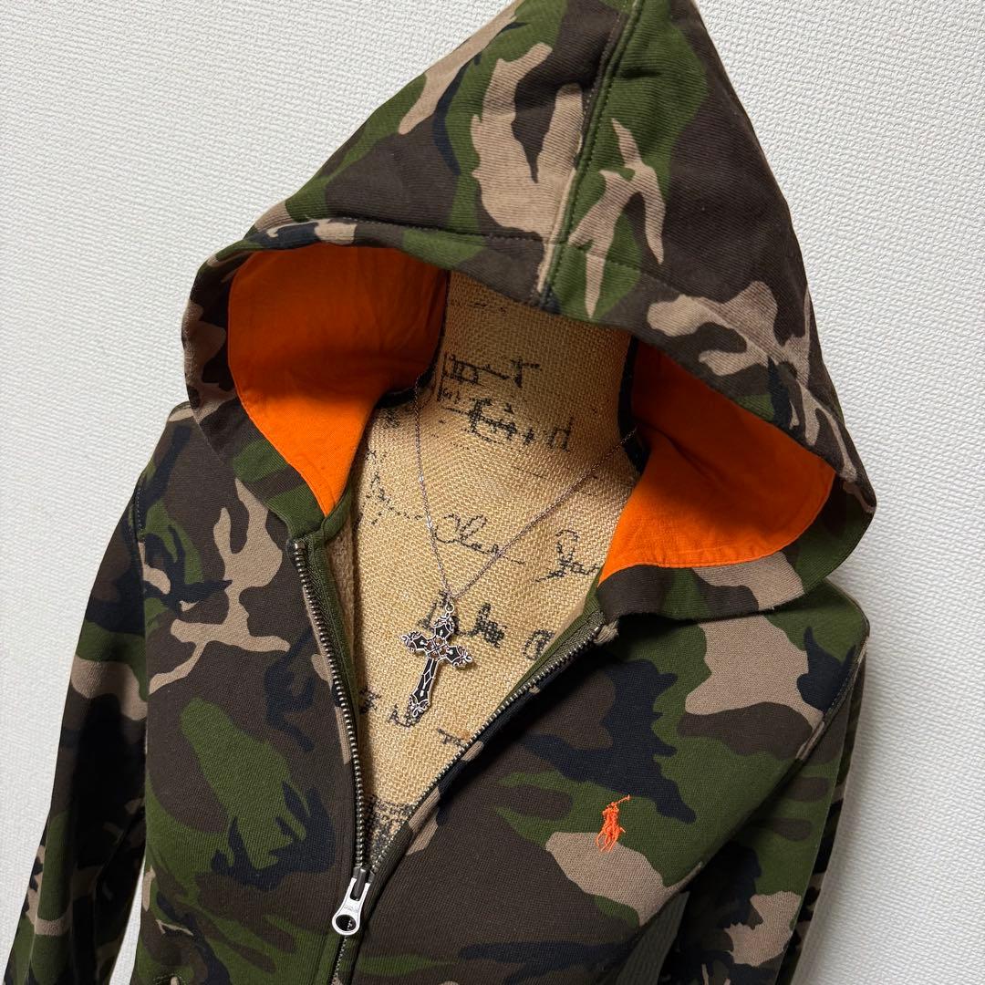 y2k 00s❤︎ノームコア ラルフローレン 迷彩 ジップアップ パーカー