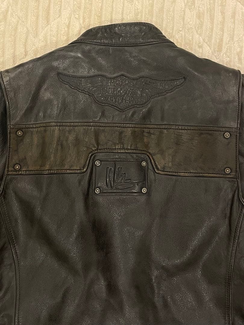 美品HARLEY-DAVIDSON ブラック本革ジャケットS冬用