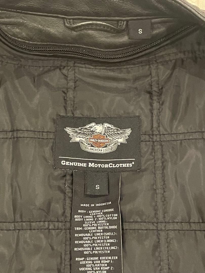 美品HARLEY-DAVIDSON ブラック本革ジャケットS冬用