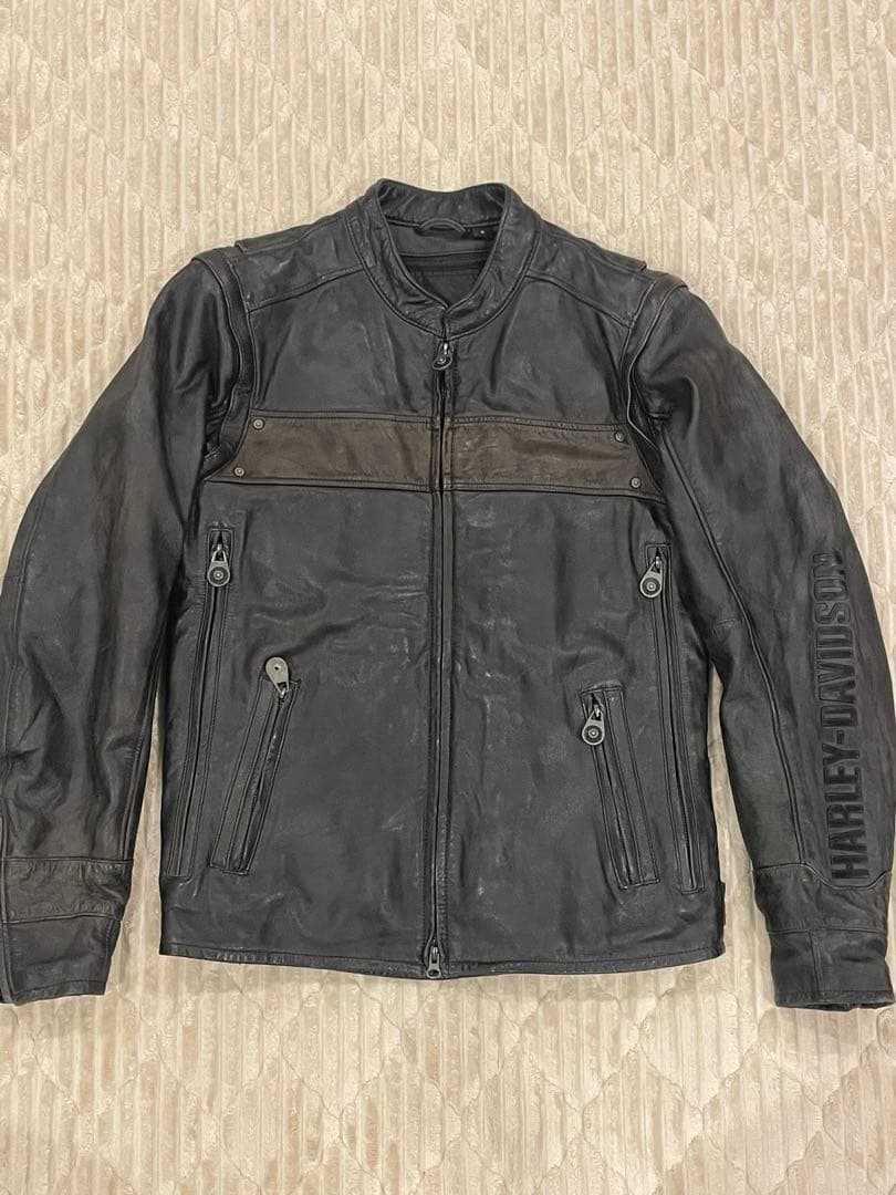 美品HARLEY-DAVIDSON ブラック本革ジャケットS冬用