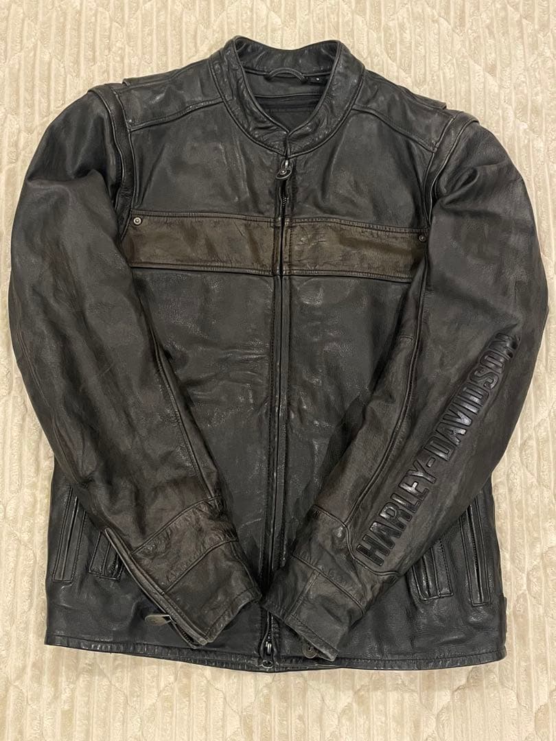 美品HARLEY-DAVIDSON ブラック本革ジャケットS冬用